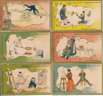 Lot De 6 Anciens Chromos Expressions Familières Chocolat GUERIN BOUTRON - Guérin-Boutron