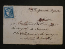 DH9 FRANCE BELLE   LETTRE RR  1871 GRIGNOLS AU CHATEAU BASELLER+ CERES BORDEAUX   TYPE II  +MARGES+ AFF. INTERESSANT++ - 1870 Uitgave Van Bordeaux