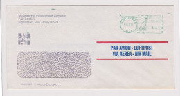 USA United States 1980s Airmail Commerce Window Cover With EMA METER Machine Stamp Hightstown N.J., Sent Abroad /66852 - Storia Postale