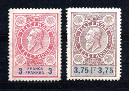 Belgique 1890 Téléphone N°7 Et 8  Neufs*   1 €    (cote 9 €  2 Valeurs) - Timbres Téléphones [TE]