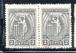 GREECE GRECIA ELLAS 1906 GREEK SPECIAL OLYMPIC GAMES ATHENS APOLLO THROWING DISCUS 2l  MH - Nuovi