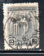 GREECE GRECIA ELLAS 1906 GREEK SPECIAL OLYMPIC GAMES ATHENS APOLLO THROWING DISCUS  2l USED USATO OBLITERE' - Gebruikt