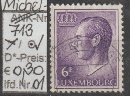 1965 - LUXEMBURG - FM/DM "Großherzog Jean" 6 Fr Grauviolett  - O  Gestempelt - S.Scan (Lux 713xo 01-04) - 1965-91 Jean
