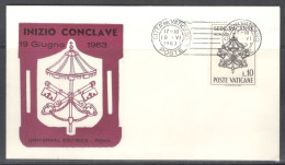 Vatican City.   Beginning Of The Conclave 19 June 1963.  Circular Cancellation On Special Cover. - Briefe U. Dokumente