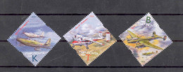 Label  Transnistria 2024 Airplanes Of The Tiraspol Airfield 3v**MNH - Fantasy Labels