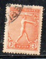 GREECE GRECIA ELLAS 1906 GREEK SPECIAL OLYMPIC GAMES ATHENS JUMPER WITH JUMPING WEIGHTS  3l USED USATO OBLITERE' - Gebraucht