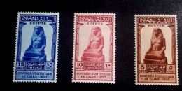 Egypt Kingdom 1927, Statistics Int. Congress, Complete Set, SG 173-175, MH - Nuevos