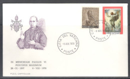 Vatican City.   In Memory Of Pope Paul VI. 26.09.1897 -6.08.1978.  Circular Cancellation On Special Cover. - Lettres & Documents