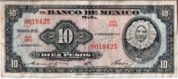MEXIQUE - 10 Pesos 1965 - Mexiko