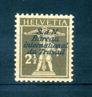 1924-27 SVIZZERA Helvetia SERVIZIO "S.d.N. Bureau International Du Travail" Un. N.62 MNH ** - Service