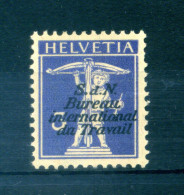 1924-27 SVIZZERA Helvetia SERVIZIO "S.d.N. Bureau International Du Travail" Un. N.62a MNH ** - Dienstzegels