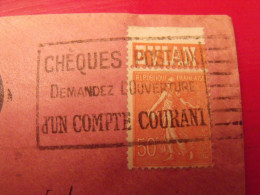 Lettre + Timbre Pub Publicitaire Semeuse N° 199. Evian Source Cachat. Publicité Carnet Réclame - Lettres & Documents