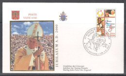 Vatican City.   Jubilee Year A.D. 2000. Jubilee For Young People.  Special Cancellation On Special Souvenir Cover. - Lettres & Documents