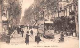 06 - NICE - Avenue De La Gare Animée - Tramway - Treinverkeer - Station