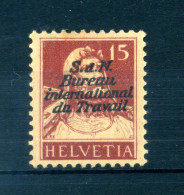 1924-27 SVIZZERA Helvetia SERVIZIO "S.d.N. Bureau International Du Travail" Un. N.66 * - Officials