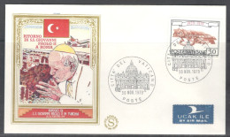 Vatican City. The Return Of Pope John Paul II To Roma After His Visit To Turkey Special Cancellation On Special Cover - Briefe U. Dokumente