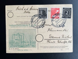 GERMANY 1947 POSTCARD KOLN TO WANNE EICKEL 13-04-1947 DUITSLAND DEUTSCHLAND KOLN IM AUFBAU - Entiers Postaux