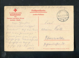 "DEUTSCHES REICH" 1917, Feld-Bildpostkarte "ROTES KREUZ, Verpflegungsstelle Hauptbahnhof Aachen" Stempel "AACHEN" (5982) - Feldpost (postage Free)