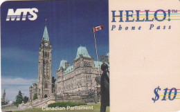 CANADA - Canadian Parliament, MTS Prepaid Card $10, 03/94, Used - Kanada