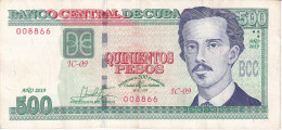 BILLETE DE CUBA DE 500 PESOS DEL AÑO 2019 (BANK NOTE) CONMEMORATIVO CIUDAD DE LA HABANA - Kuba