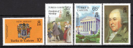 Turks & Caicos Islands 1987 Bicentenary Of US Constitution Set MNH (SG 907-910) - Turks & Caicos (I. Turques Et Caïques)