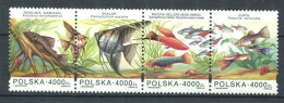 291 POLOGNE POLSKA 1994 - Yvert 3297/300 - Poisson Acquarium - Neuf ** (MNH) Sans Trace De Charniere - Neufs