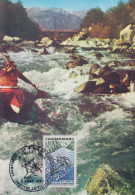 Carte  Maximum  1er  Jour   ANDORRE  Championnat  Du  Monde  De  Canoë - Kayak    1969 - Canoë