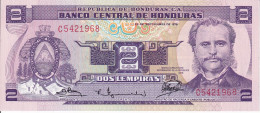 BILLETE DE HONDURAS DE 2 LEMPIRAS DEL AÑO 1976 SIN CIRCULAR (UNC) (BANKNOTE) - Honduras
