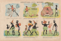 1 Sheet Of Old Comic Story   Black People  Aventures D'un Mousse Epinal Centprent  Lithographie - Originele Tekeningen