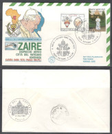 Vatican City.   The Visit Of Pope John Paul II To Africa, Kinshasa, Zaire.  Special Cancellation On Special Souvenir Cov - Briefe U. Dokumente