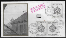 Vatican City.   Conclave June 19-20-21, 1963.  Circular Cancellations On Cachet Special Cover. - Covers & Documents