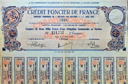Credit Foncier De France -1952 - Emprunt Communal De 1,4 Milliard - Paris - Banque & Assurance