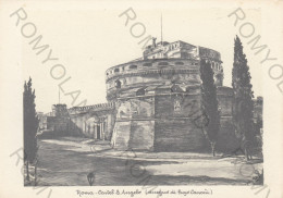 CARTOLINA  ROMA,LAZIO-CASTEL S.ANGELO (DISEGNO DI ENZO CASSONI)-STORIA,MEMORIA,CULTURA,BELLA ITALIA,NON VIAGGIATA - Castel Sant'Angelo