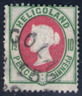Heligoland Auf 1 1/2 Pence Bläulichgrün/lebhaftrot - Helgoland Nr. 14 C - Pracht - Signiert - Heligoland