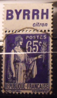 Timbre à Bande Publicitaire. Paix N° 365. 65 C. Pub Publicité Publicitaires Carnet Pubs. Byrrh. - Autres & Non Classés