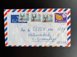 RHODESIA 1969 AIR MAIL LETTER MARANDELLAS TO 'S GRAVENHAGE 11-12-1969 RHODESIE - Rhodésie (1964-1980)