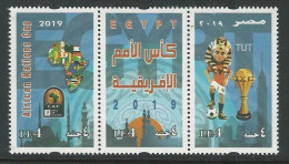 Egypt 2019 Stamp Strip Of 3  CAF African Nations Cup - Football / Soccer MNH - Ongebruikt