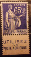 Timbre à Bande Publicitaire. Paix N° 365. 65 C. Pub Publicité Publicitaires Carnet Pubs. Poste Aérienne. - Autres & Non Classés