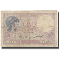 France, 5 Francs, 5 F 1917-1940 ''Violet'', 1933, 1933-03-02, TB, Fayette:3.17 - 5 F 1917-1940 ''Violet''