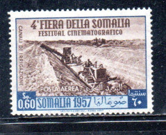 SOMALIA AFIS 1957 POSTA AEREA AIR MAIL QUARTA IV 4a FIERA SOMALA 4th SOMALI FAIR CENT. 60 C MNH - Somalië (AFIS)