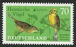 ALEMANIA /GERMANY / DEUTSCHLAND -EUROPA 2019 -NATIONAL BIRDS.-"AVES -BIRDS -VÖGEL -OISEAUX"- SERIE De 1 V. - N - 2019