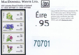 Ireland SOAR Flowers Self-adhesive 95c Set Of 4 Se-tenant Mint, Non-Bureau Issue With Counter Code 70701, Missing Dot - Neufs