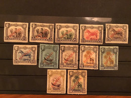 Nyassa 1921 Surcharged Set Mint SG 83-95 Yv 82-94 - Nyasaland