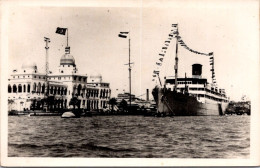 23-1-2024 (2 X 6) Egypt - (very Old B/w) Suez Canal Office - Port Said (with Ship) - Suez