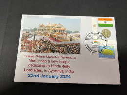 23-1-2024 (2 X 7) Indian Prime Minister Modi Open New Tempe Dedicated To Lord Ram In Ayodhya (22-1-2024) - Hindouisme