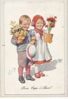 Illustrateur  - Feiertag Karl   Enfants Avec Fleurs  Bueno Capo D'Anno! - Feiertag, Karl