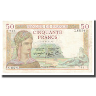 France, 50 Francs, Cérès, 1940, 1940-02-22, TTB, Fayette:18.39, KM:85b - 50 F 1934-1940 ''Cérès''