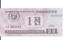 COREE DU NORD 1 CHON 1988(1995) UNC P  BFX417 - Corée Du Nord