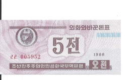 COREE DU NORD 5 CHON 1988(1995) UNC P  BFX418 - Korea (Nord-)