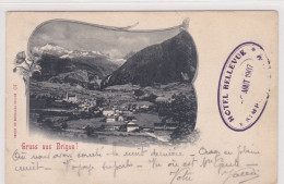 Gruss Aus Brigue HOTEL BELLEVUE, Simplon-Kulm 1907 - Brigue-Glis 